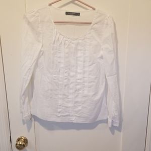 G2000 Small White Blouse With Ruffle Front